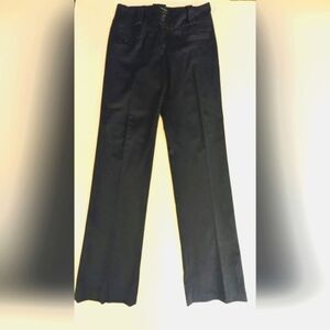 Chopin Roma Navy Blue Slim High Waisted Straight Leg Slacks. Sz Small